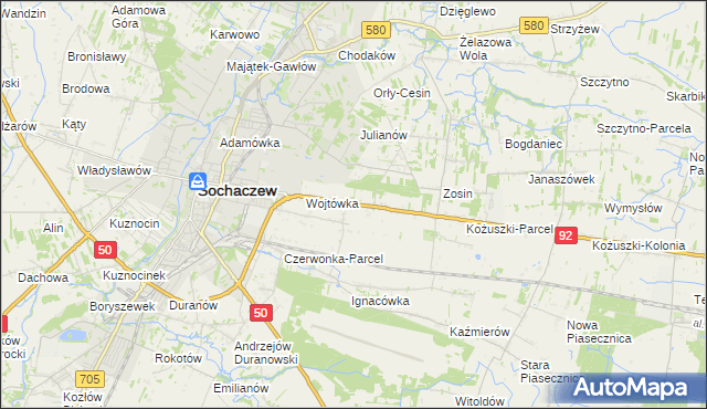 mapa Sochaczew-Wieś, Sochaczew-Wieś na mapie Targeo