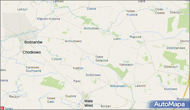 mapa Stare Święcice, Stare Święcice na mapie Targeo