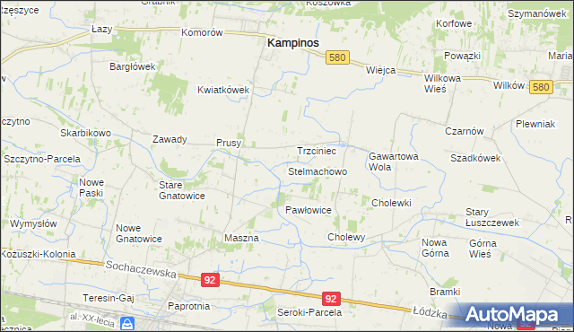 mapa Stelmachowo gmina Leszno, Stelmachowo gmina Leszno na mapie Targeo