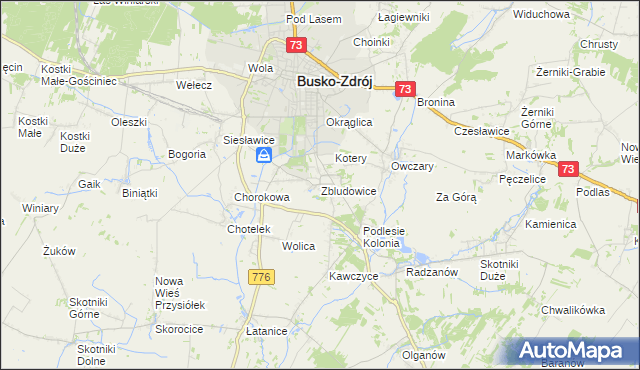 mapa Zbludowice, Zbludowice na mapie Targeo