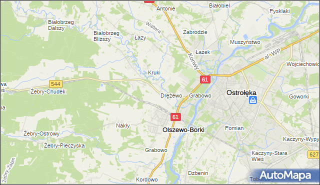 mapa Drężewo, Drężewo na mapie Targeo