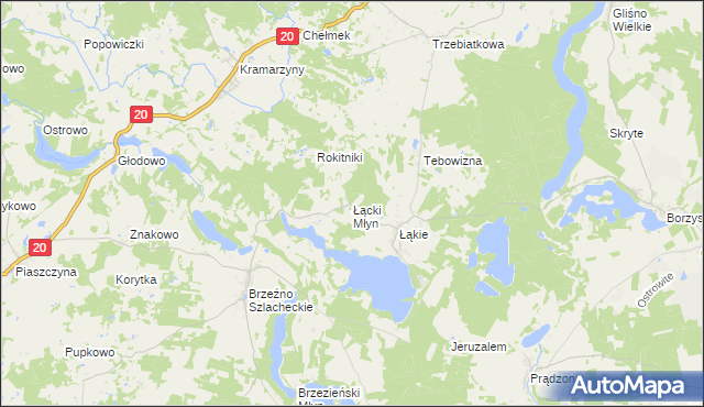 mapa Łącki Młyn, Łącki Młyn na mapie Targeo