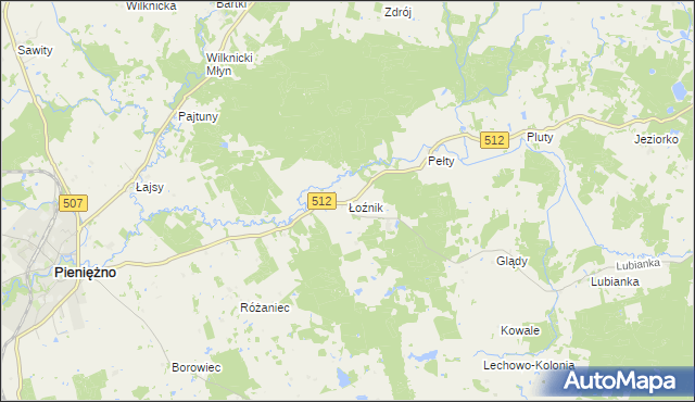 mapa Łoźnik, Łoźnik na mapie Targeo