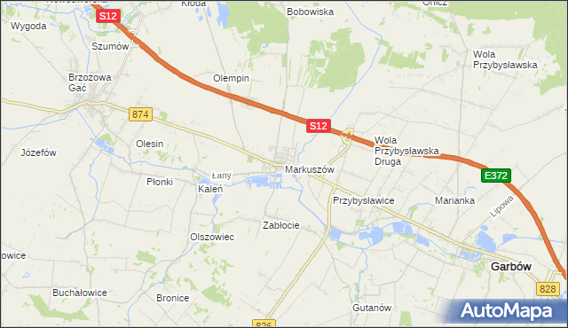 mapa Markuszów, Markuszów na mapie Targeo