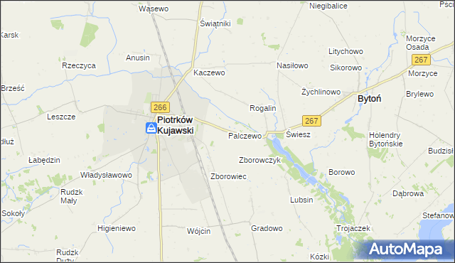 mapa Palczewo gmina Piotrków Kujawski, Palczewo gmina Piotrków Kujawski na mapie Targeo