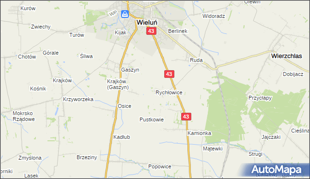 mapa Rychłowice, Rychłowice na mapie Targeo