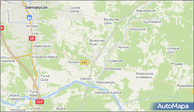 mapa Siemiatycze-Stacja, Siemiatycze-Stacja na mapie Targeo