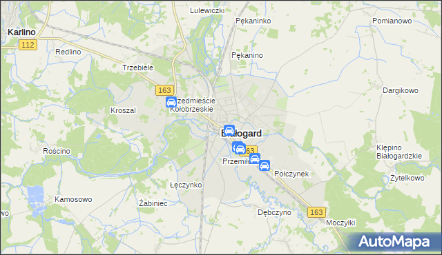 mapa Białogard, Białogard na mapie Targeo