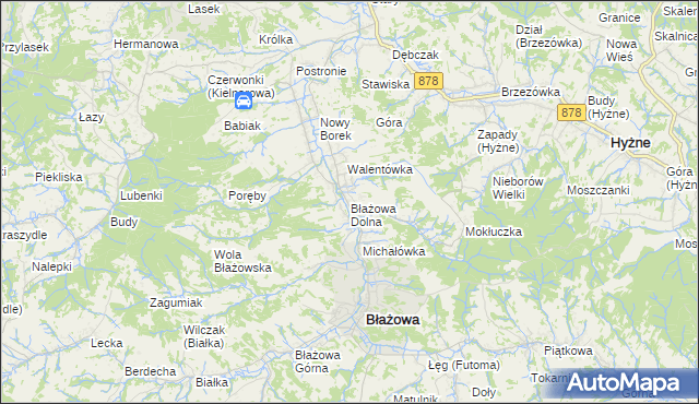 mapa Błażowa Dolna, Błażowa Dolna na mapie Targeo