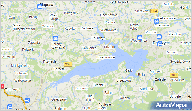 mapa Brzączowice, Brzączowice na mapie Targeo