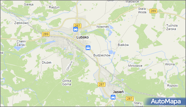 mapa Budziechów, Budziechów na mapie Targeo