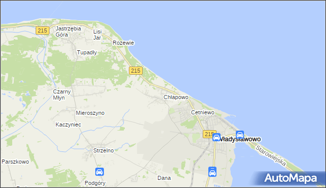 mapa Chłapowo gmina Władysławowo, Chłapowo gmina Władysławowo na mapie Targeo