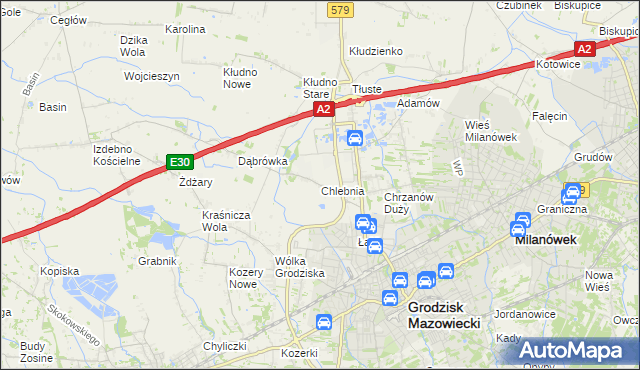 mapa Chlebnia, Chlebnia na mapie Targeo