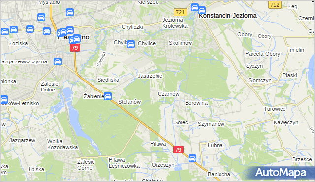 mapa Czarnów gmina Konstancin-Jeziorna, Czarnów gmina Konstancin-Jeziorna na mapie Targeo