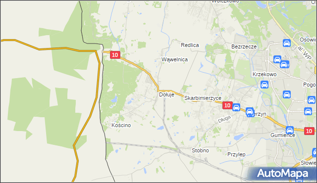 mapa Dołuje, Dołuje na mapie Targeo