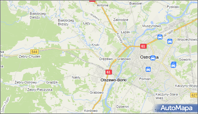 mapa Drężewo, Drężewo na mapie Targeo