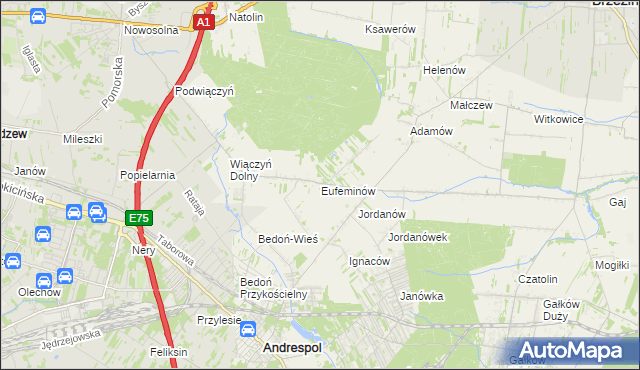 mapa Eufeminów, Eufeminów na mapie Targeo