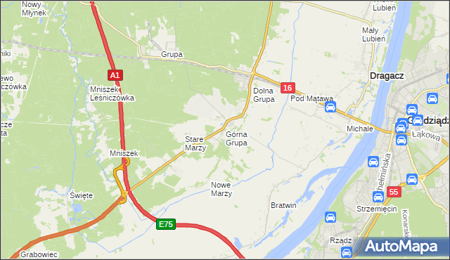 mapa Górna Grupa, Górna Grupa na mapie Targeo