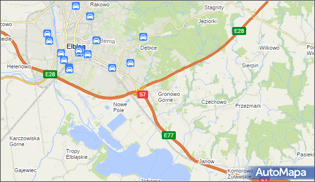 mapa Gronowo Górne, Gronowo Górne na mapie Targeo