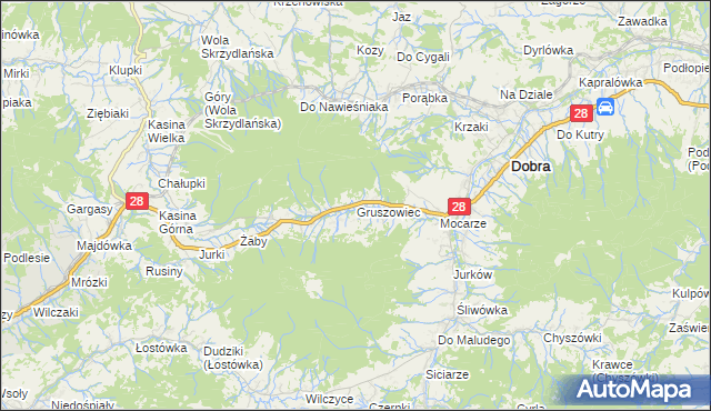 mapa Gruszowiec, Gruszowiec na mapie Targeo