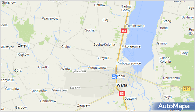 mapa Grzybki, Grzybki na mapie Targeo