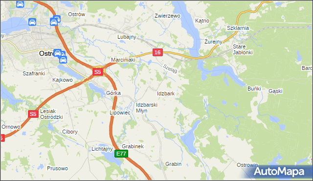mapa Idzbark, Idzbark na mapie Targeo