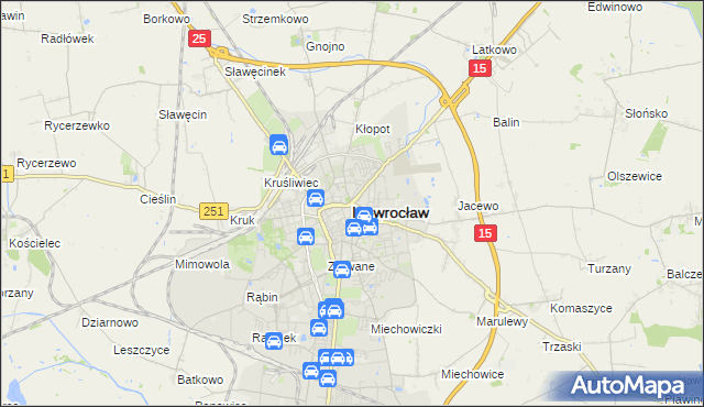 mapa Inowrocławia, Inowrocław na mapie Targeo