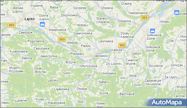 mapa Jazowsko, Jazowsko na mapie Targeo