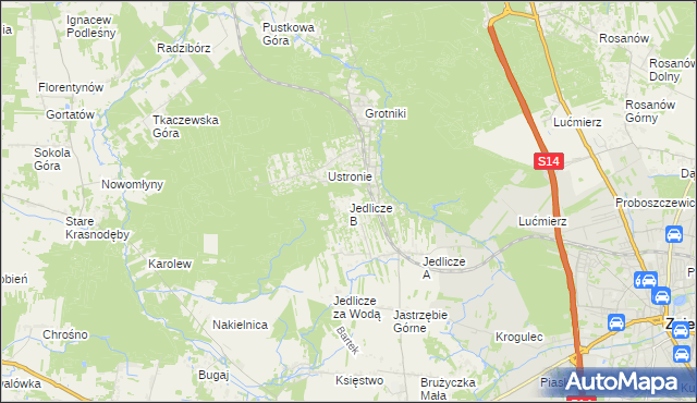 mapa Jedlicze B, Jedlicze B na mapie Targeo