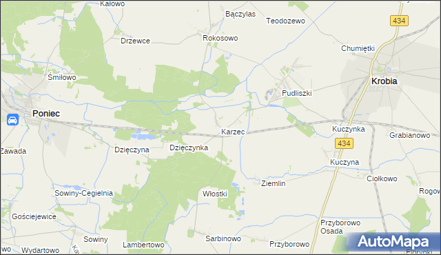 mapa Karzec, Karzec na mapie Targeo