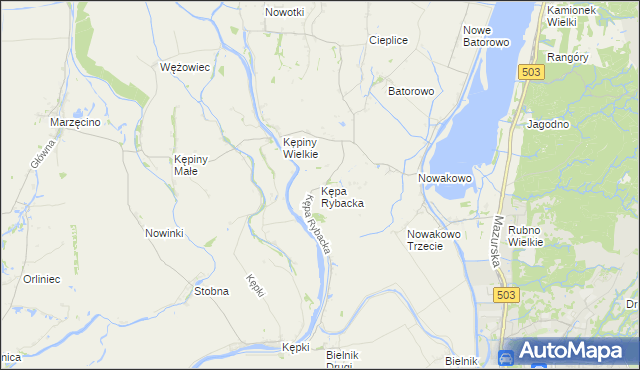 mapa Kępa Rybacka, Kępa Rybacka na mapie Targeo