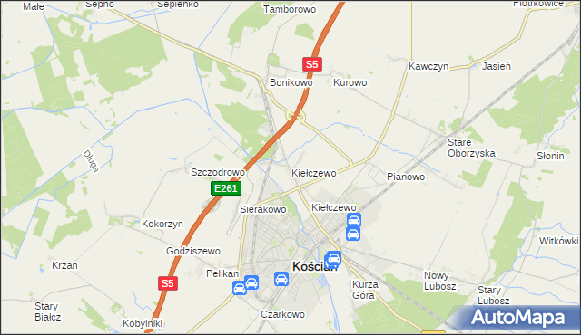 mapa Kiełczewo, Kiełczewo na mapie Targeo