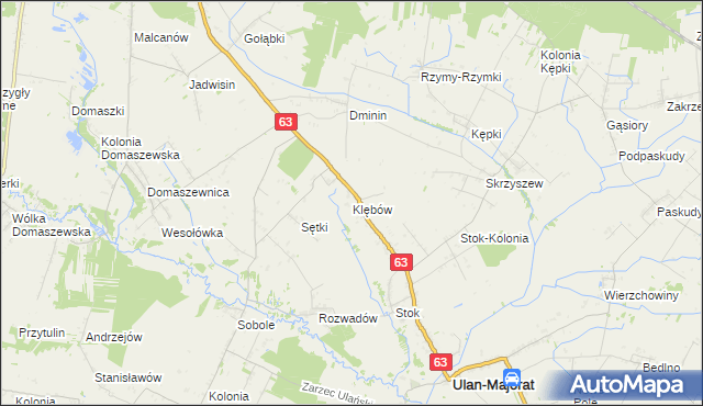 mapa Klębów, Klębów na mapie Targeo