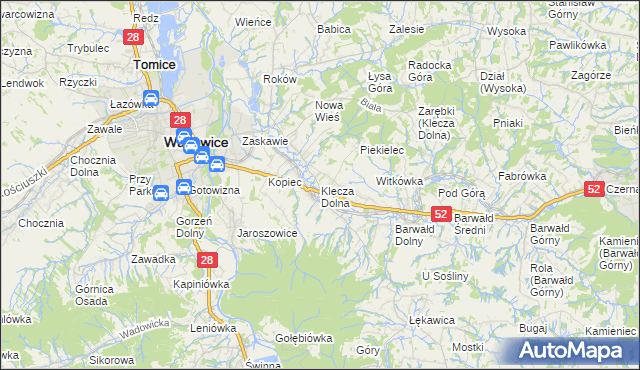 mapa Klecza Dolna, Klecza Dolna na mapie Targeo