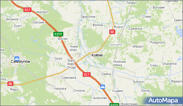 mapa Kołbiel, Kołbiel na mapie Targeo