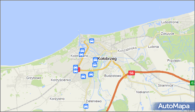 mapa Kołobrzegu, Kołobrzeg na mapie Targeo