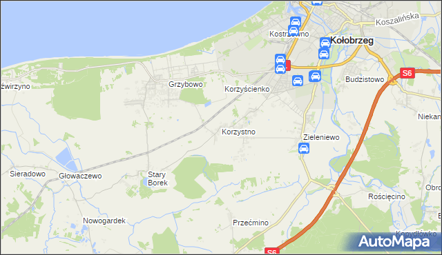 mapa Korzystno, Korzystno na mapie Targeo