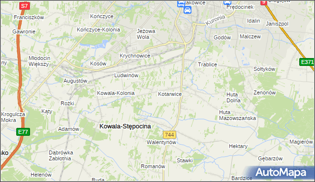 mapa Kotarwice, Kotarwice na mapie Targeo