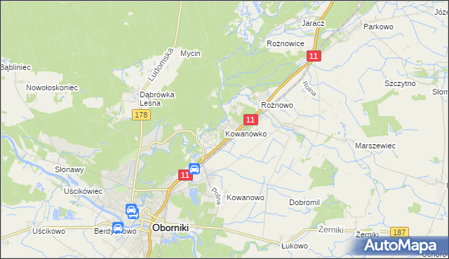 mapa Kowanówko, Kowanówko na mapie Targeo