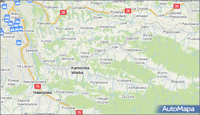 mapa Królowa Polska, Królowa Polska na mapie Targeo