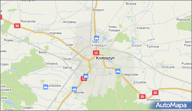 mapa Krotoszyna, Krotoszyn na mapie Targeo