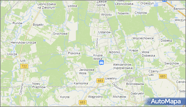 mapa Krupia Wólka, Krupia Wólka na mapie Targeo
