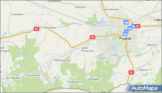 mapa Łąka Prudnicka, Łąka Prudnicka na mapie Targeo