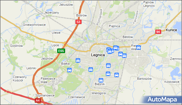 mapa Legnicy, Legnica na mapie Targeo