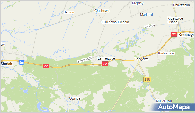 mapa Lemierzyce, Lemierzyce na mapie Targeo