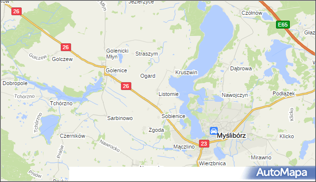 mapa Listomie, Listomie na mapie Targeo