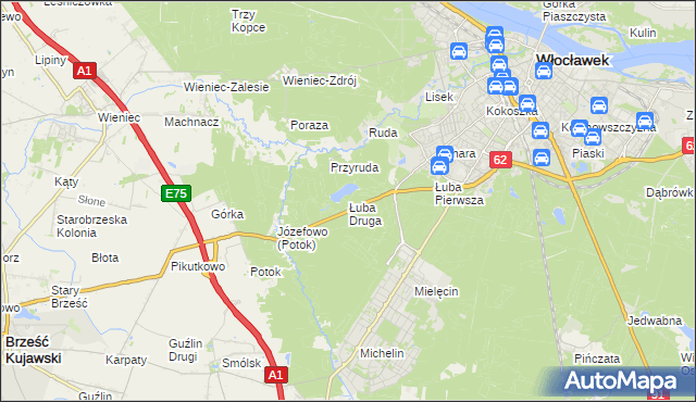 mapa Łuba Druga, Łuba Druga na mapie Targeo