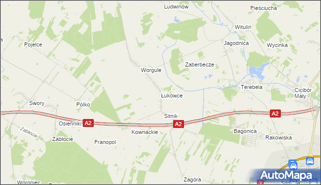 mapa Łukowce, Łukowce na mapie Targeo