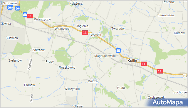 mapa Magnuszewice, Magnuszewice na mapie Targeo