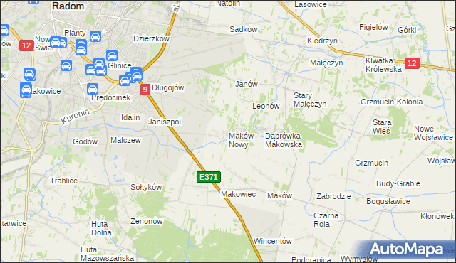 mapa Maków Nowy, Maków Nowy na mapie Targeo